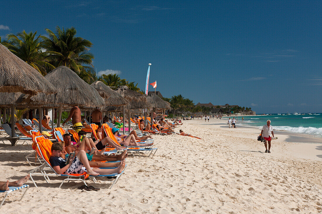 Beach Playa del Carmen, Riviera Maya, Yucatan Peninsula, Caribbean Sea, Mexico