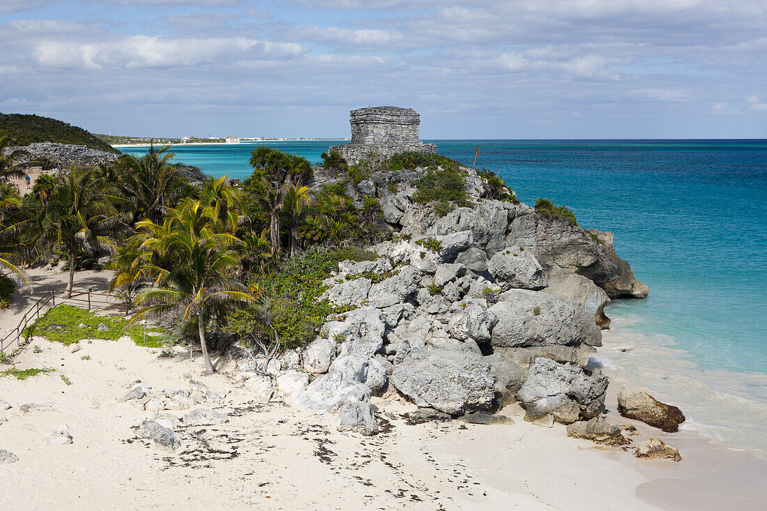 Maya Ruinen el Castillo von Tulum, Riviera Maya, Yucatan Halbinsel, Mexiko