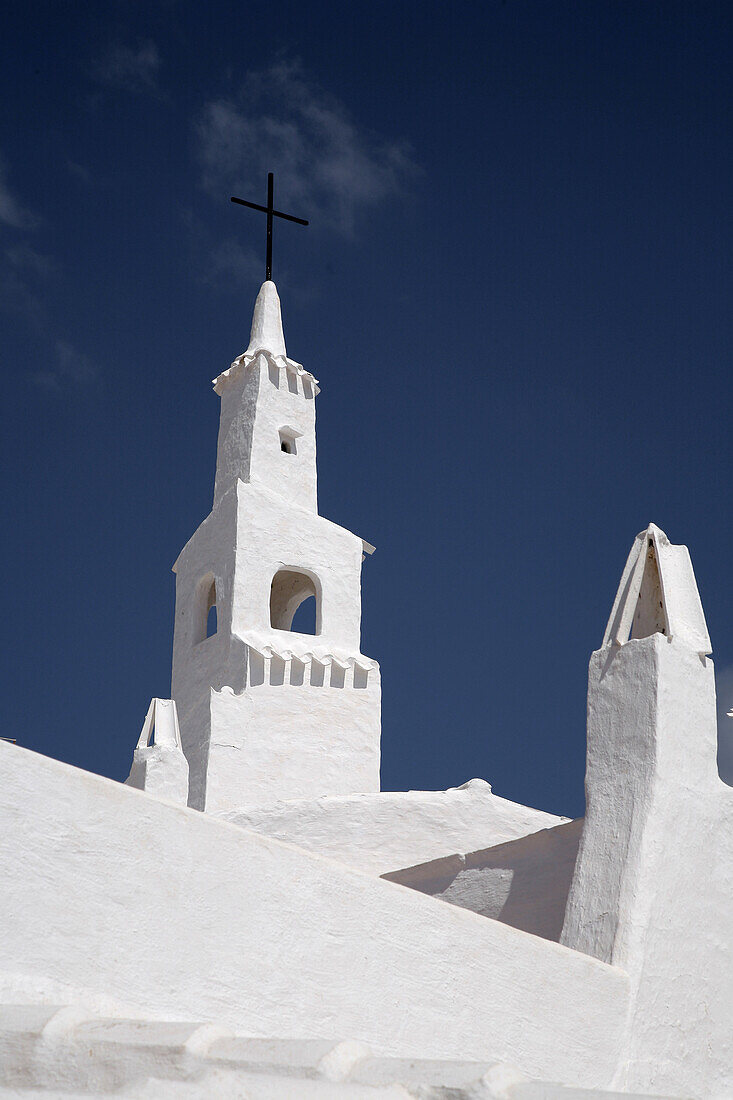 The church in the white quarter in Binibeca, Menorca