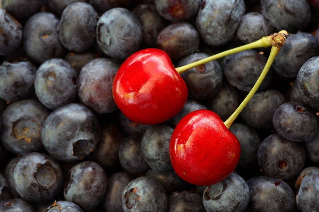 Blueberries and cherries