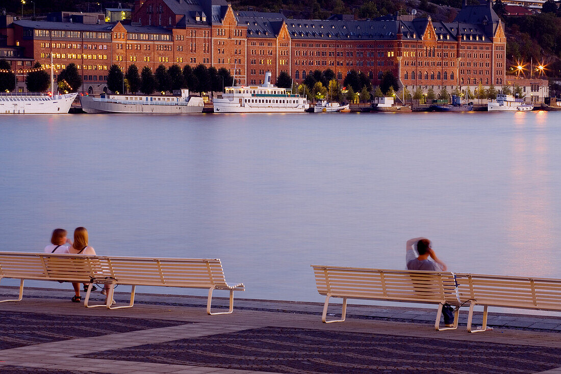 Benches near the water, Stockholm, Sweden