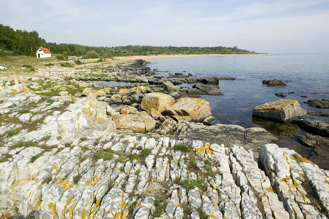 Cliffs and stones in the sea, Österlen, Skåne, Sweden