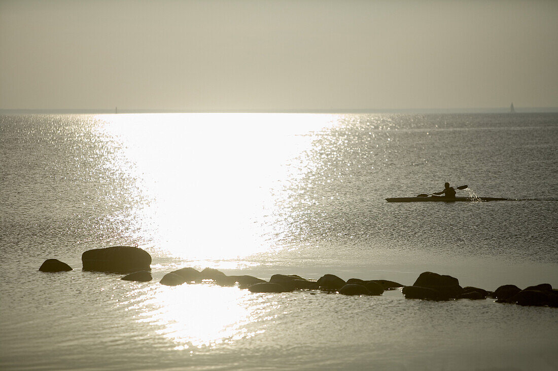 Kayak on a glitzy sea, oland, Sweden