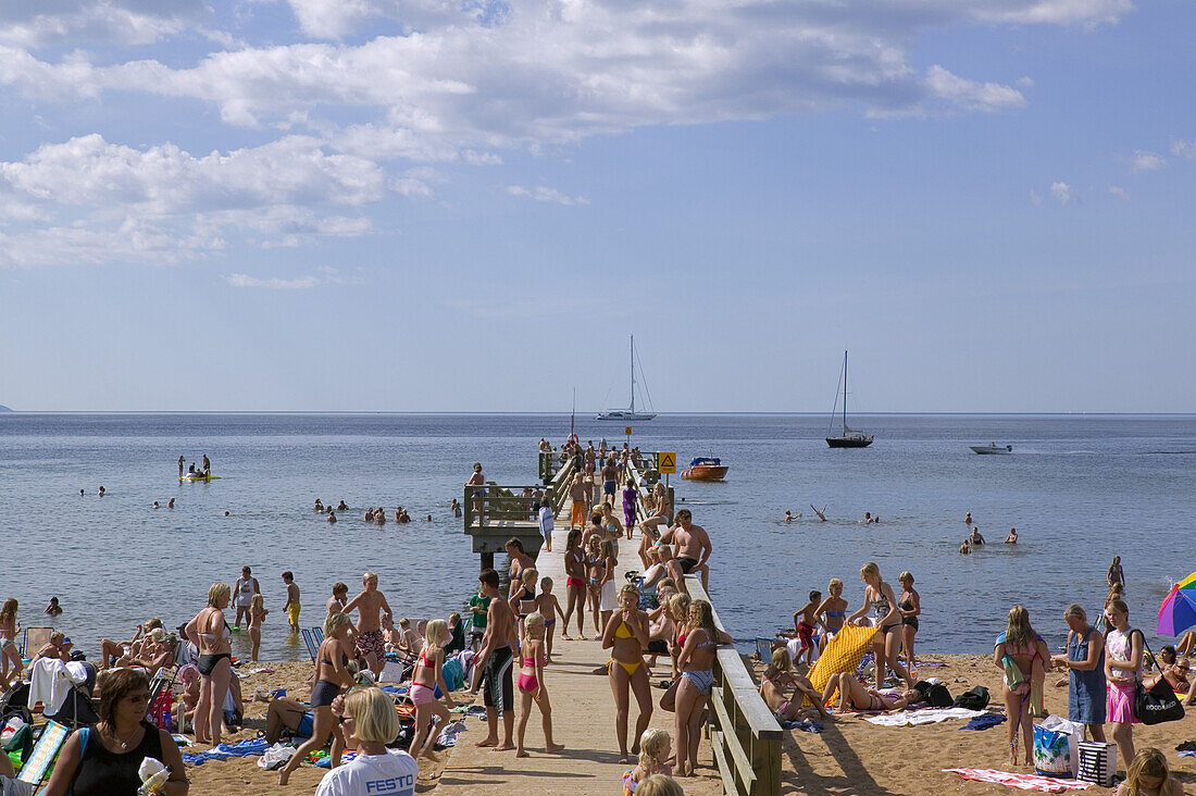 People on the beach, Klitterhus, angelholm, Skane, Sweden