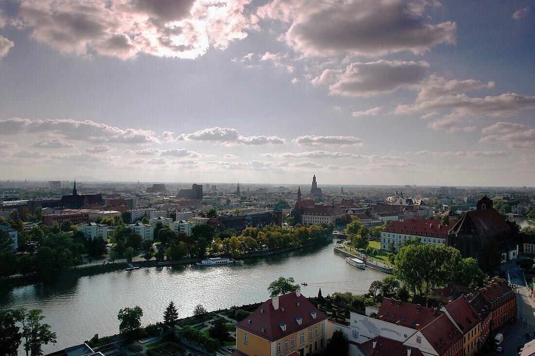 Wroclaw - a panoramic view of the Old Town from the cathedral tower