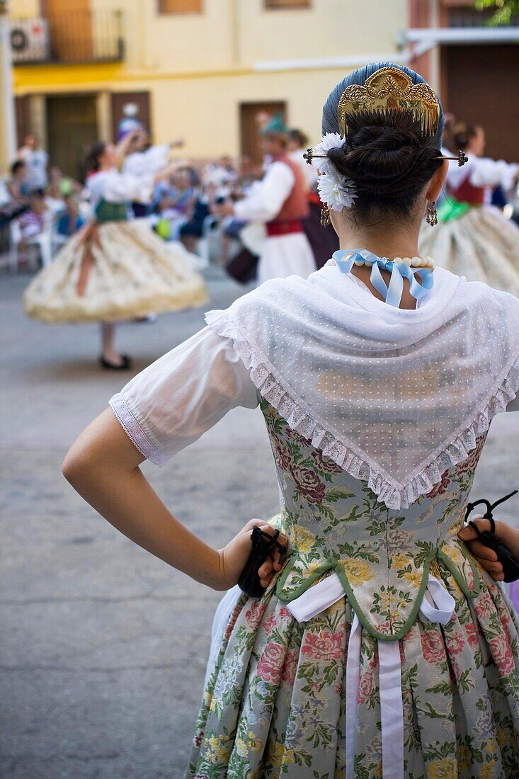 Castanets, Custome, Dance, Folklore, Girl, Regional, Spain, Valencia, Valencian, L55-924671, agefotostock 