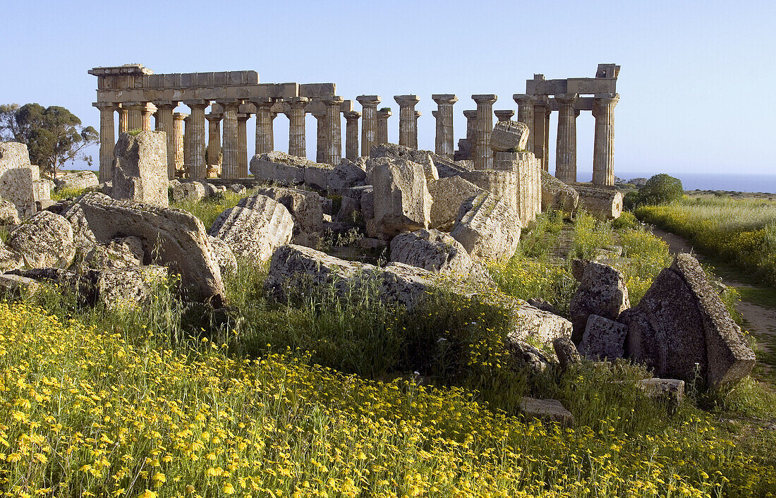 Ancient Greek Temple Selinunte archaeological site Sicily Italy