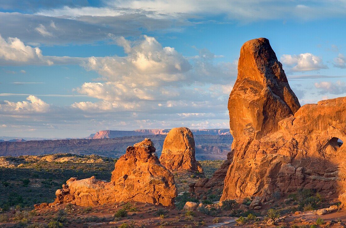 Morning light over Turret Arch, Arches National Park Utah USA