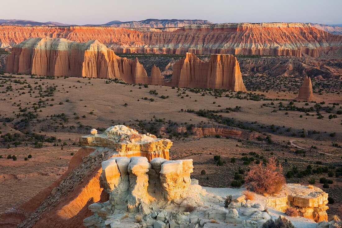 Sunrise on the Upper Cathedral Valley from Hartnet Road Overlook, Capitol Reef National Park Utah