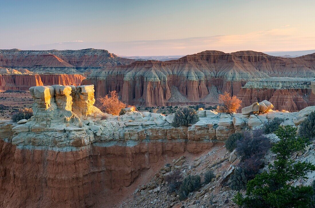 Sunrise on the Upper Cathedral Valley from Hartnet Road Overlook, Capitol Reef National Park Utah