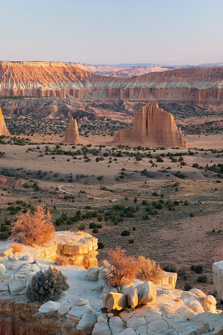 Sunrise on the Upper Cathedral Valley from Hartnet Road Overlook, Capitol Reef National Park Utah