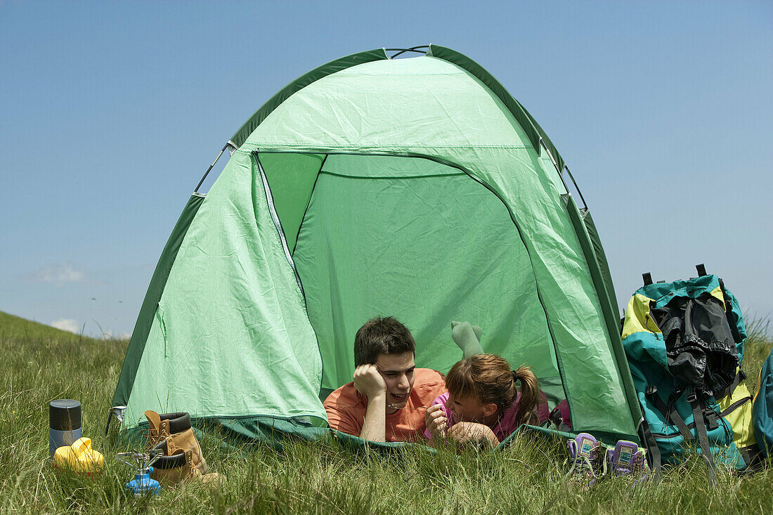 Happy Couple Camping