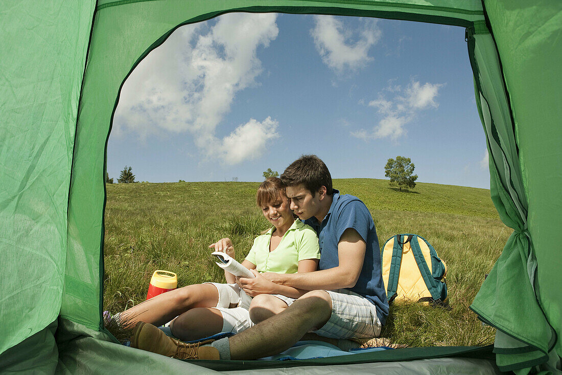 Happy Couple Camping