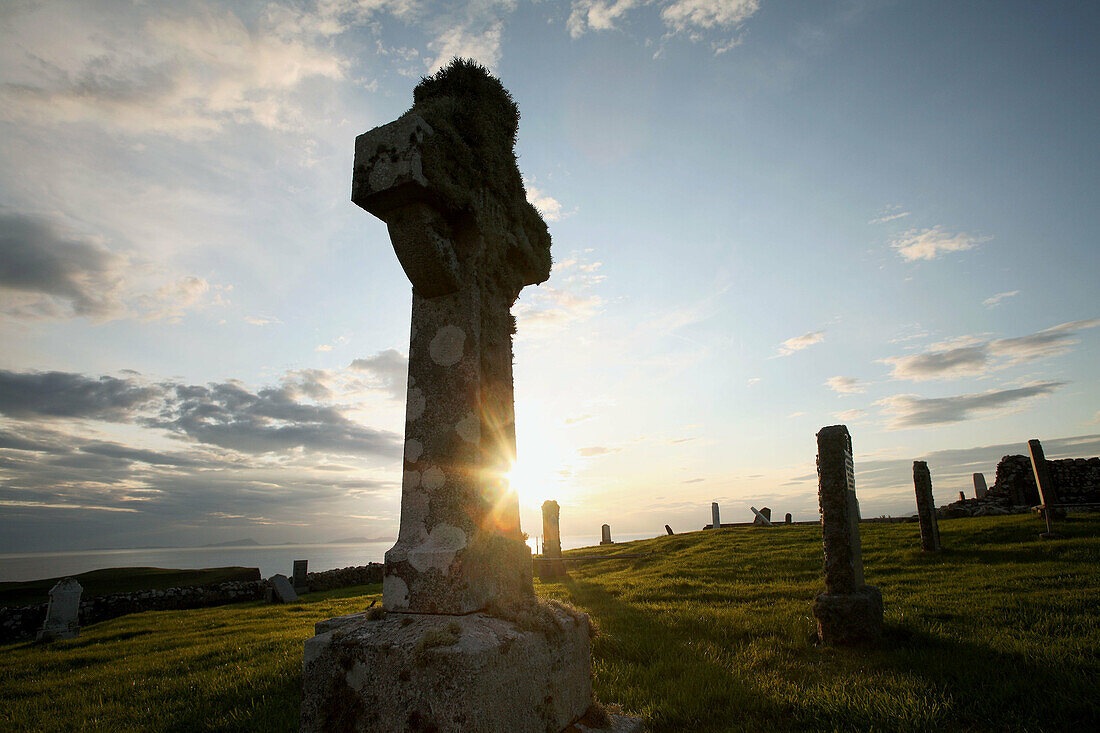 Celtic cross in Trumpan. Isle of Skye. Scotland.