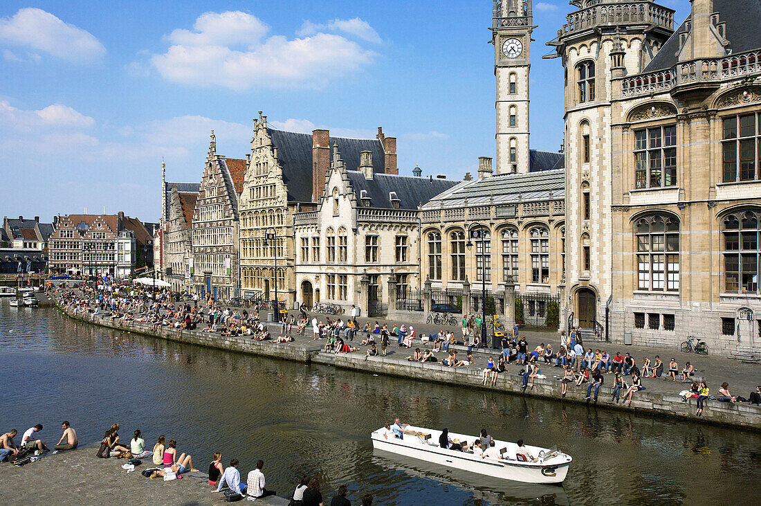 Old Graslei harbour, Ghent, Belgium