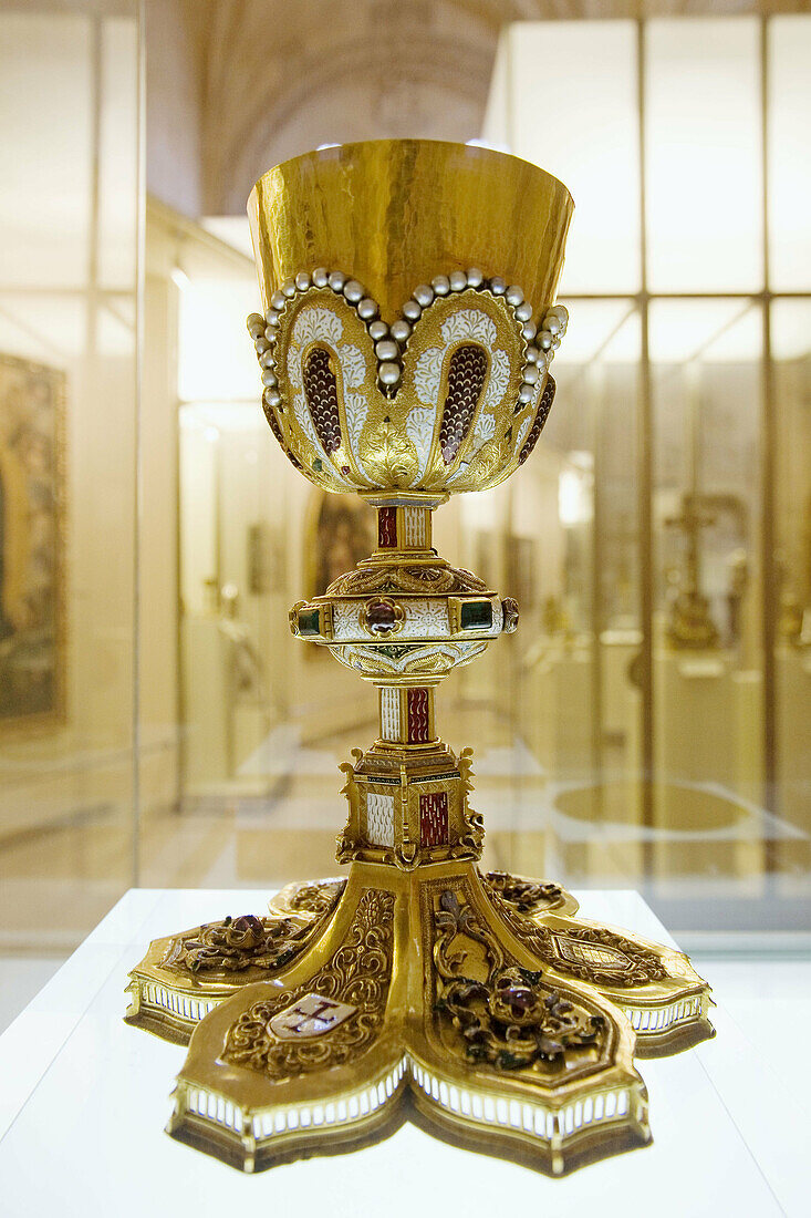 Chalice in the cathedral museum, Burgos. Castilla-Leon, Spain
