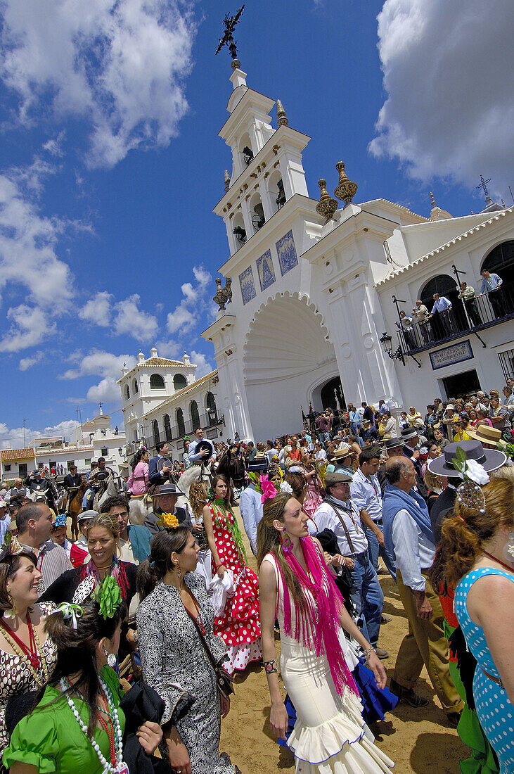 Pilgrims in El Rocio, ´romería´  pilgrimage) to El Rocio. Almonte, Huelva province, Andalucia, Spain