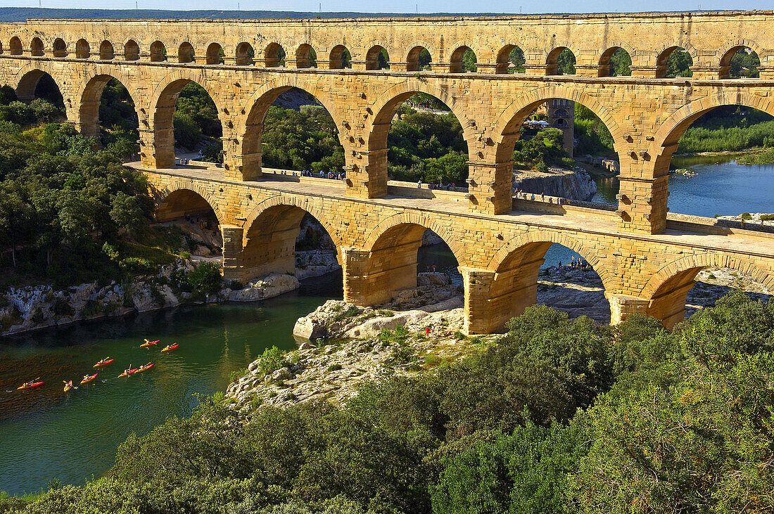 Pont du Gard, Roman aqueduct. Gard department, Provence. France
