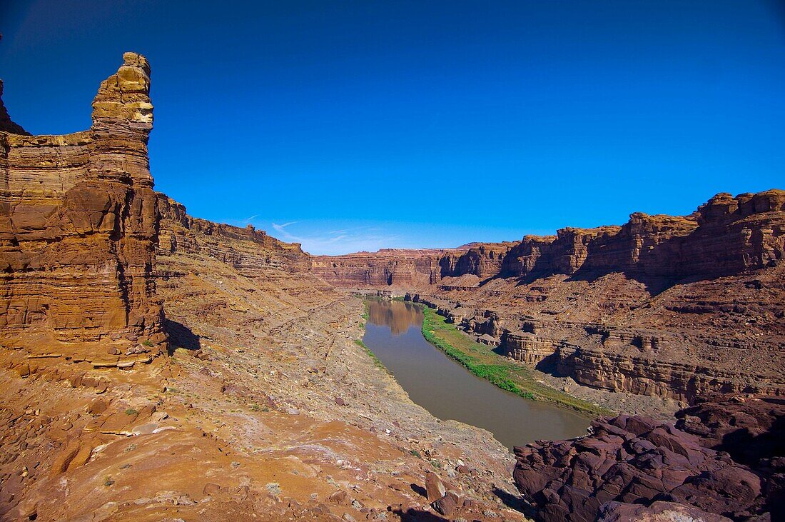 Overview of The Loop, Colorado River, Canyonlands National Park, Utah, USA