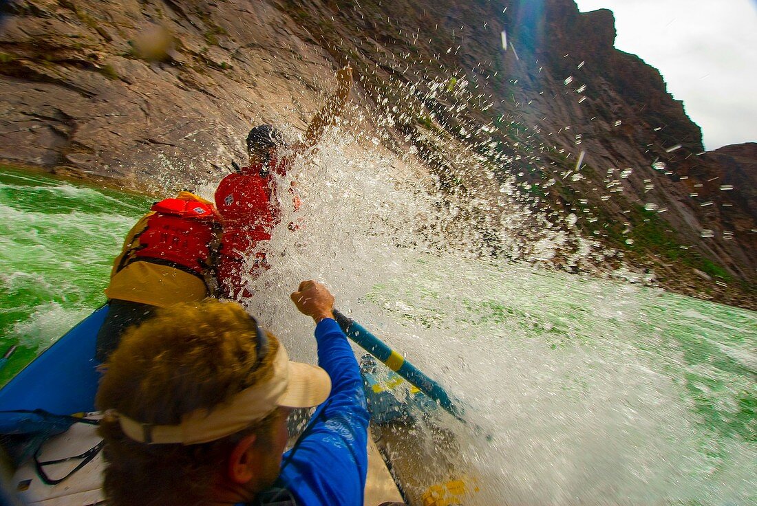 Whitewater rafting, Rapids on the Colorado River in Grand Canyon, Grand Canyon National Park, Arizona USA