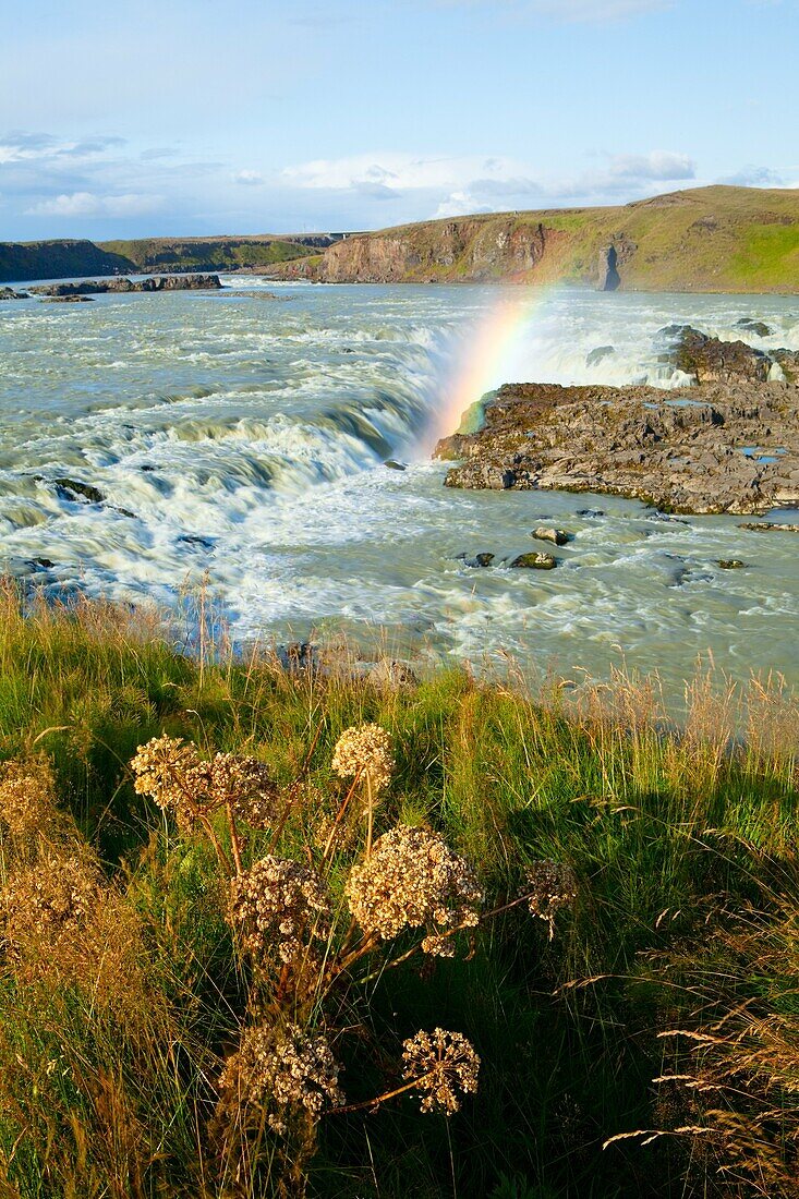 Cascade, Glacial, Iceland, Landscape, Landscapes, nature, Rainbow, River, scenic, Scenic, Scenics, Waterfall, S19-922355, agefotostock 