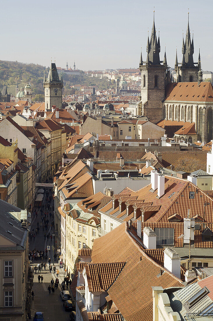 Vista aerea de la Ciudad Vieja de Praga; Republica Checa