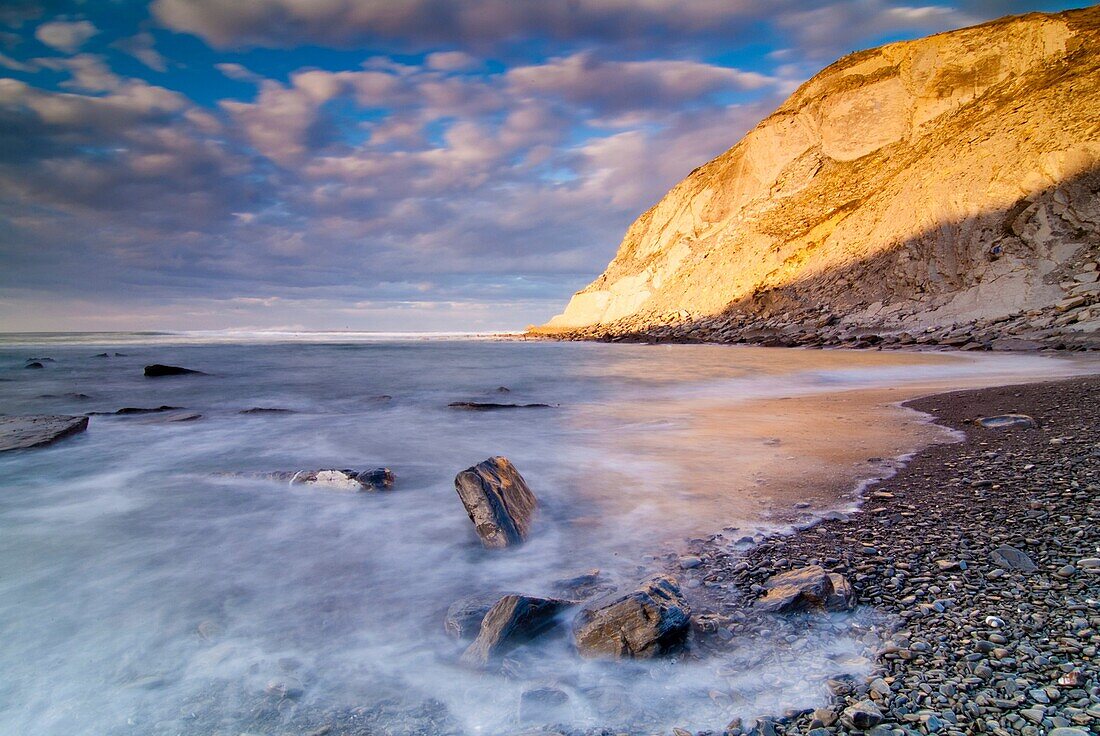 Atardecer, Cantabrico, Meñakoz, Movimiento, Naturaleza, Paisjaje, Playa, Vizcaya, S48-973220, agefotostock 