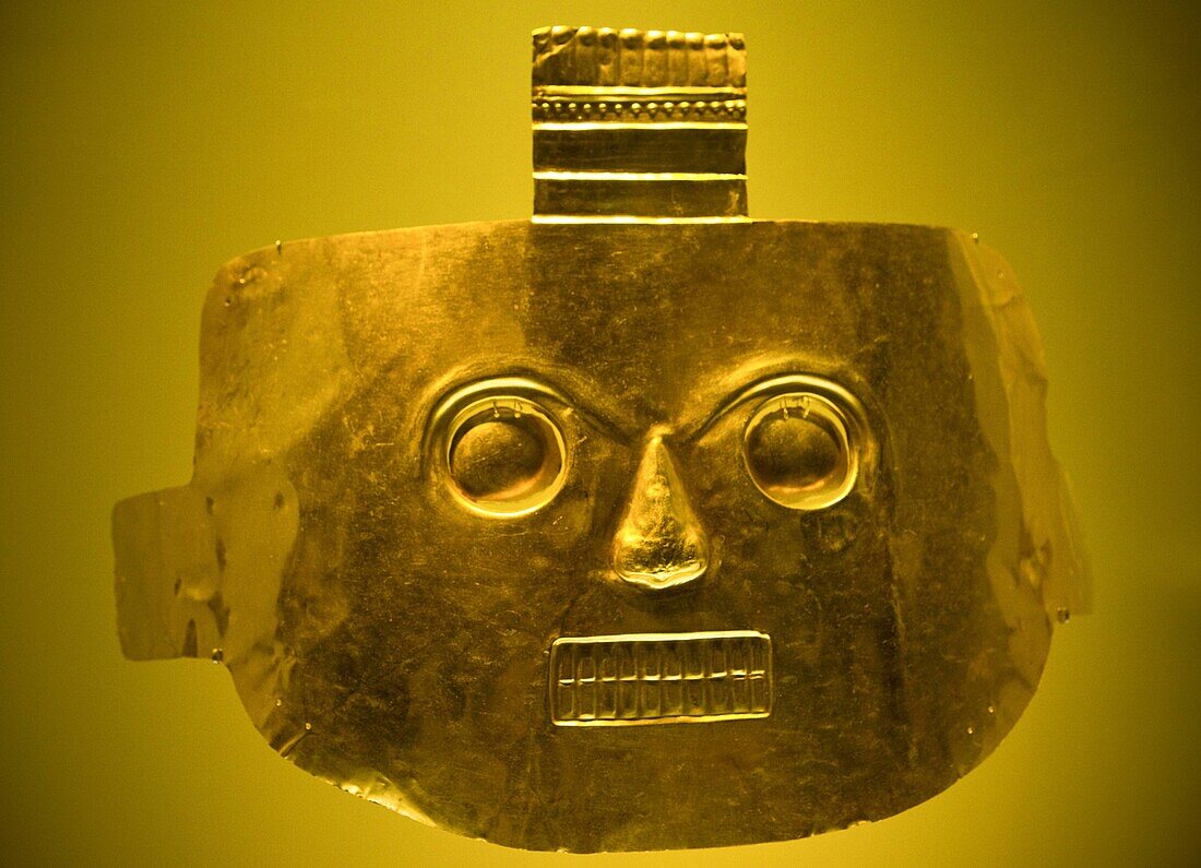 Gold Face from the Calima Region, Gold Museum of Bogota, Colombia