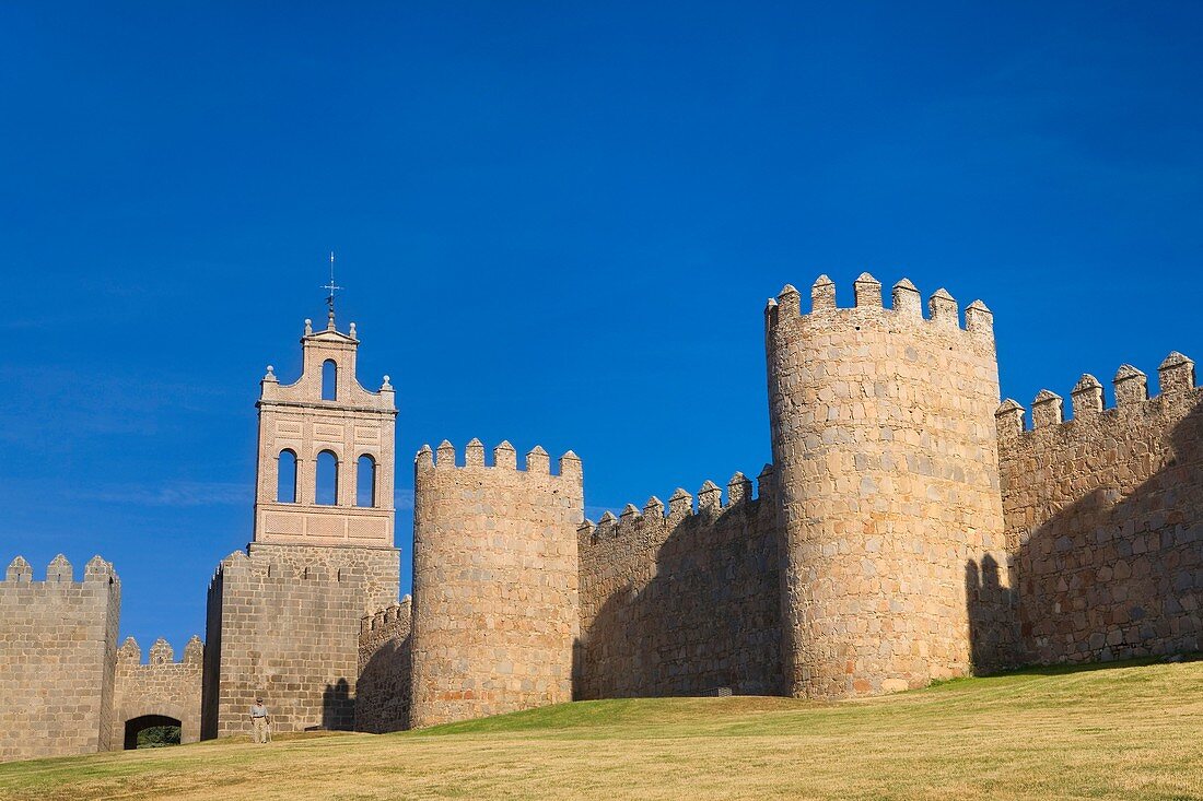 Walls of Avila city, World Heritage City in Castilla y León, Spain