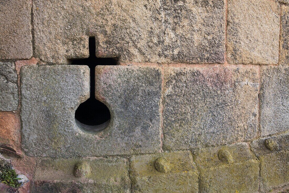 Detail of the Castle of the Historic Village of Castelo Rodrigo, in Beira Alta of Guarda District  Portugal