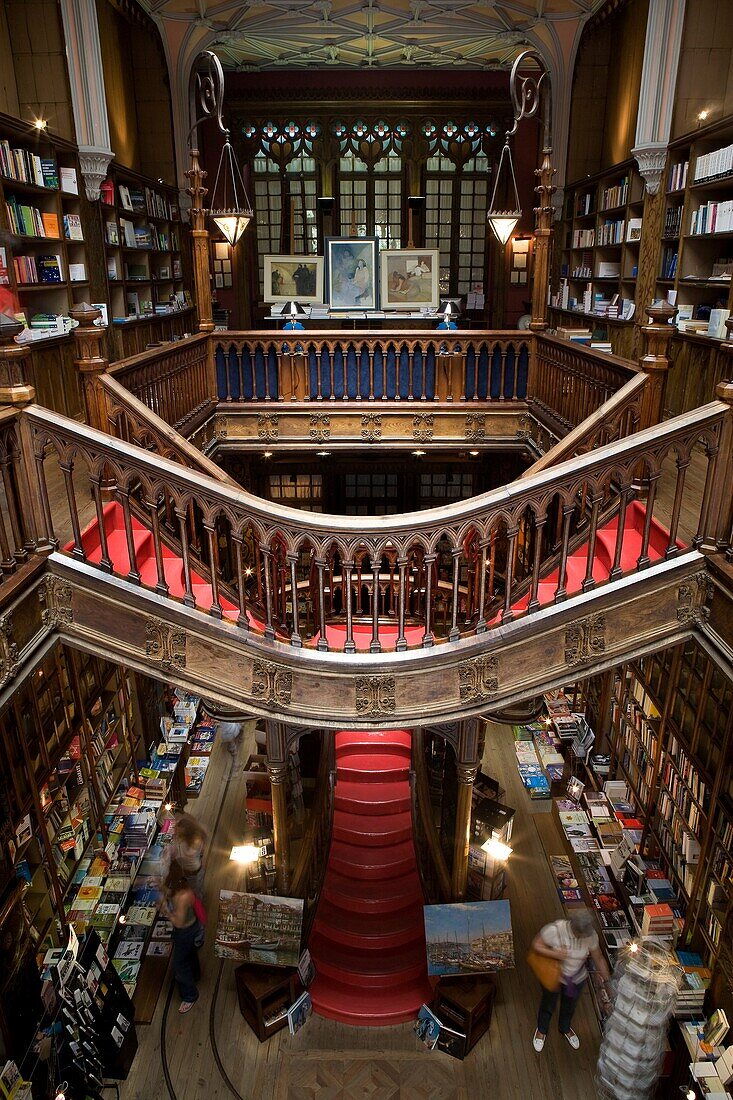 Inside of Lello e Irmao bookshop, Oporto  World Heritage  Portugal