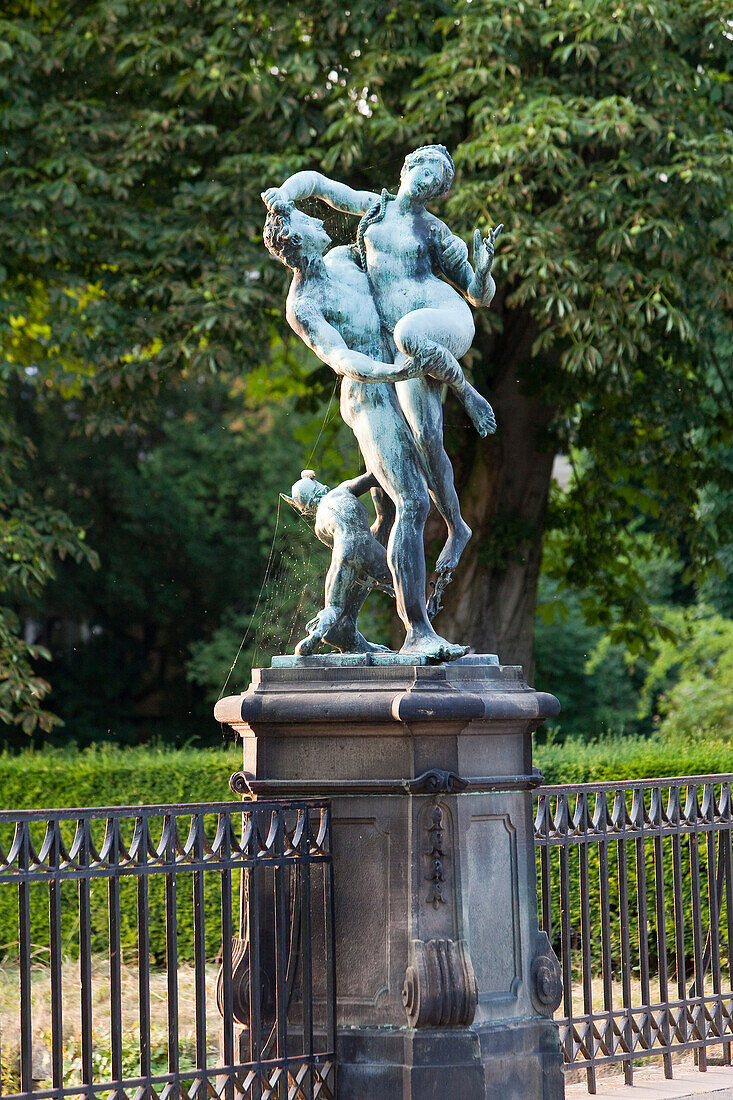 Statue on the bridge to Buckeburg Palace, Rape of Proserpine, Bückeburg, Lower Saxony, northern Germany