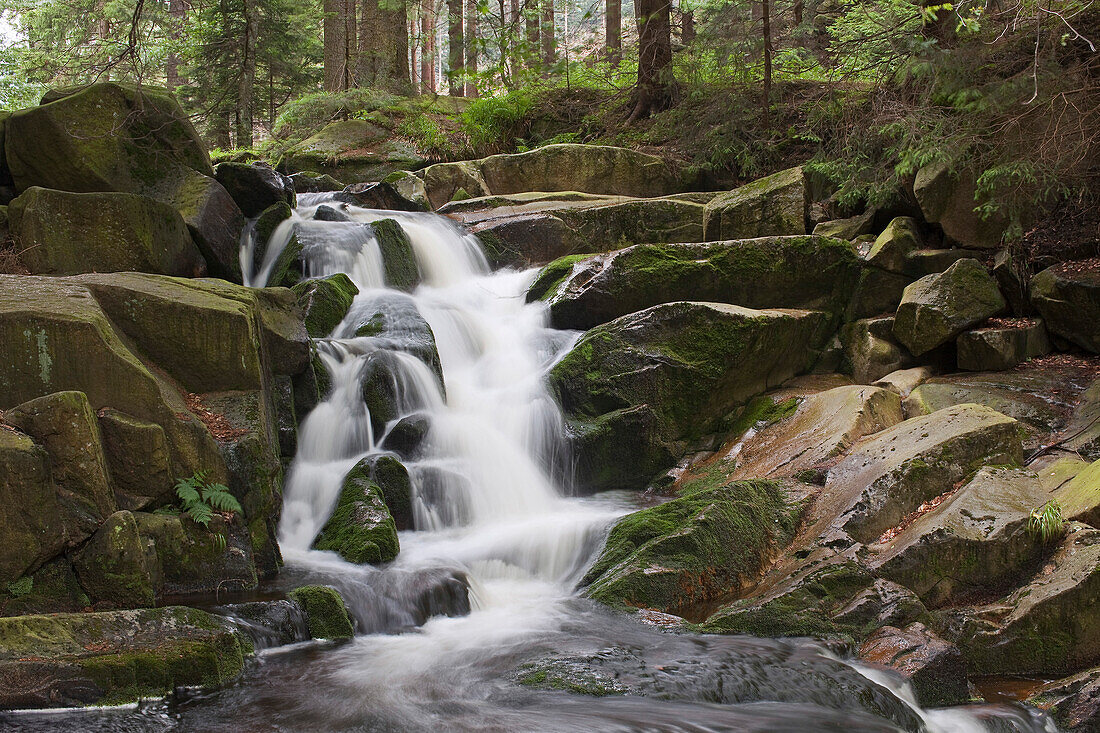 Ilse waterfalls, Heinrich-Heine-path, Harz Mountains, Saxony-Anhalt, Germany