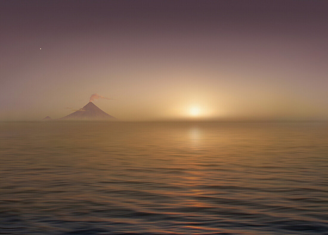 Blick auf den Mount Mayon bei Sonnenuntergang, Luzon Insel, Philippinen, Asien