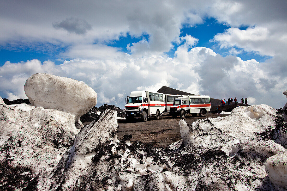 Jeeptour on the top, Mount Etna, Sicily, Italy