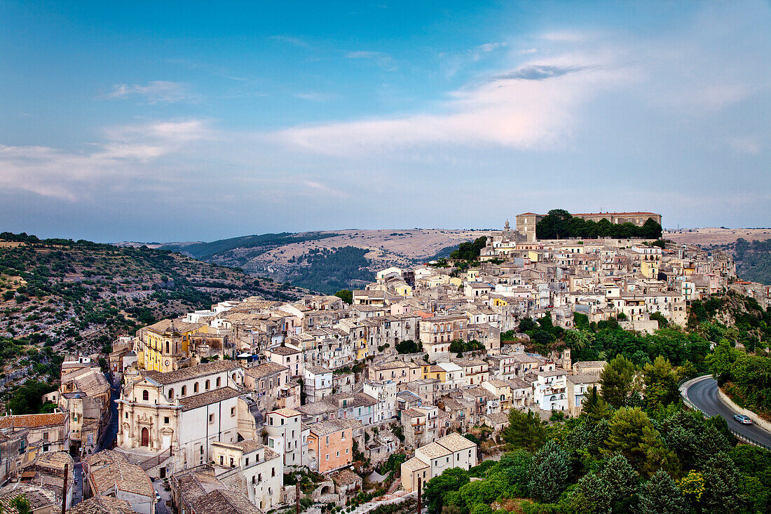 Blick auf Ragusa Ibla, Sizilien, Italien