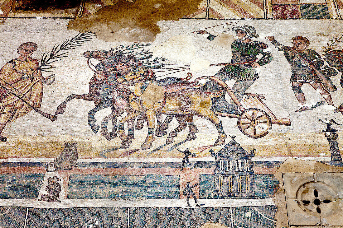 Ancient mosaik, Villa Romana Casale, Piazza Armerina, Sicily, Italy