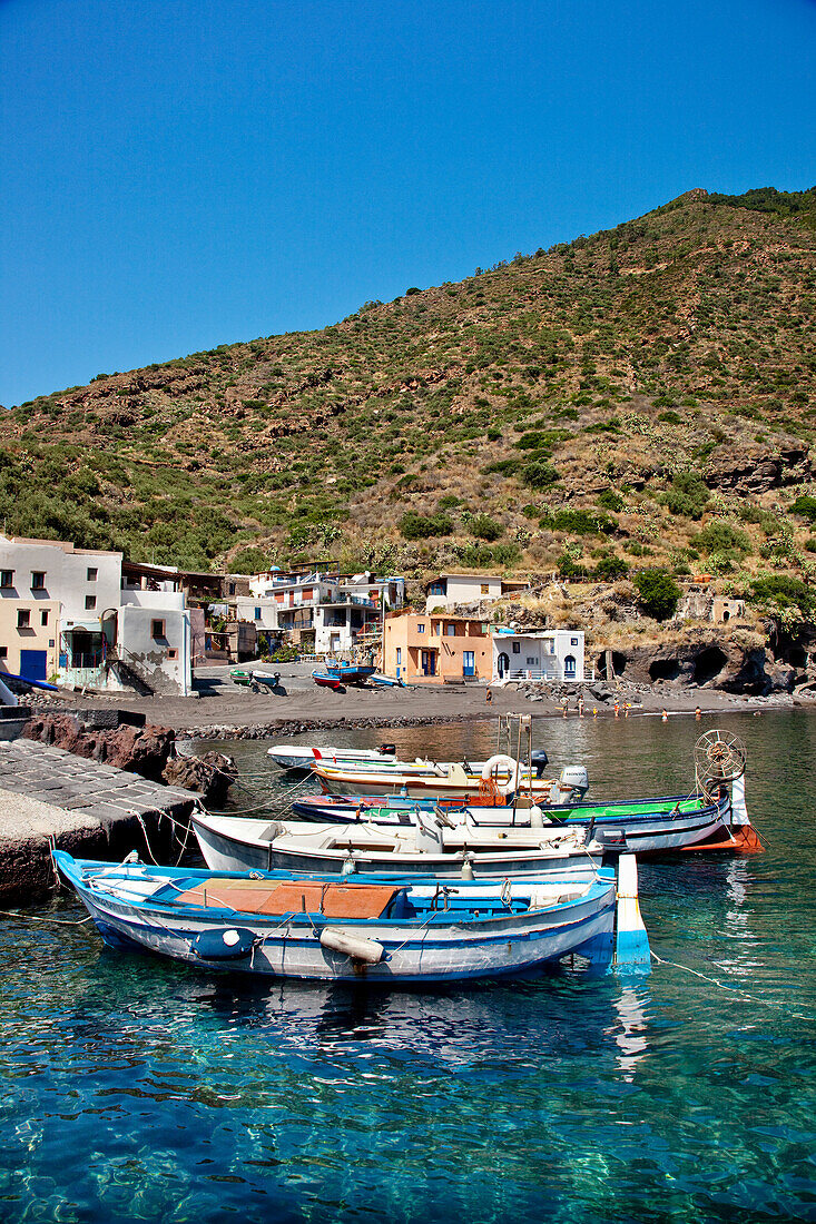 Harbour, Rinella, Salina Island, Aeolian islands, Sicily, Italy