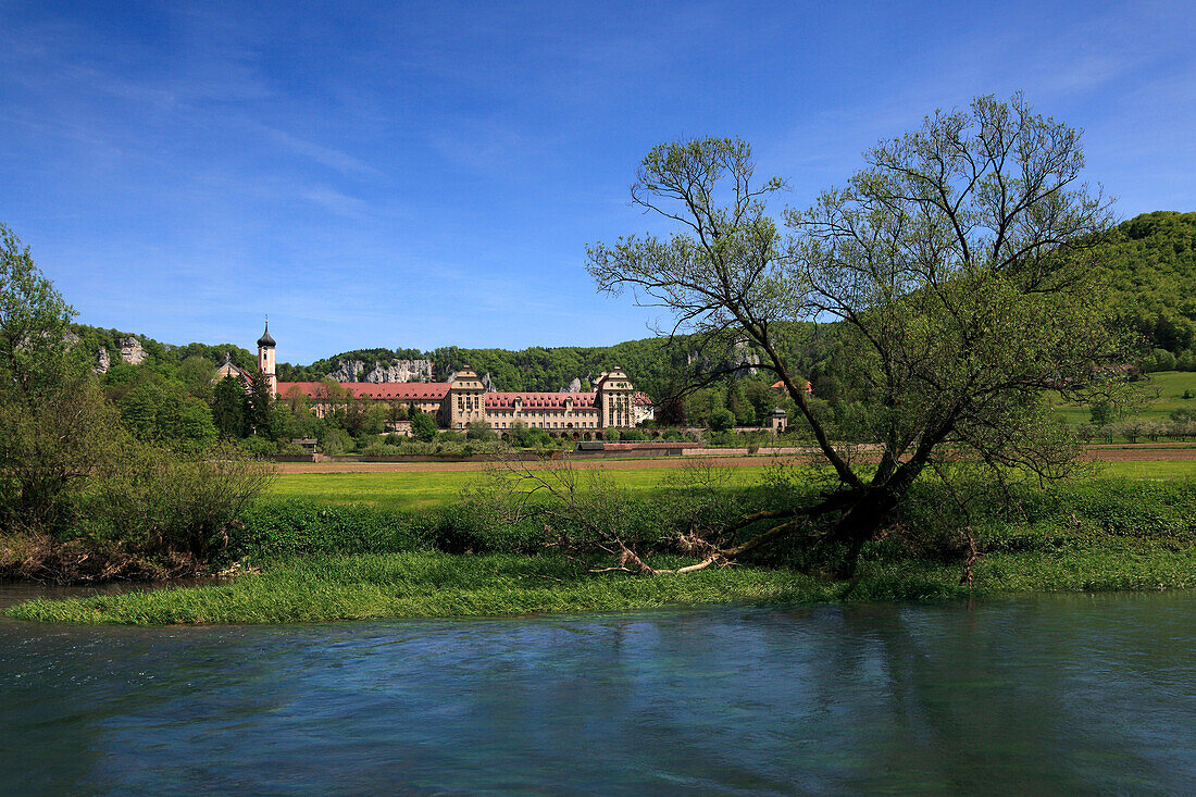 Beuron monastery, Upper Danube nature park, Danube river, Baden-Württemberg, Germany