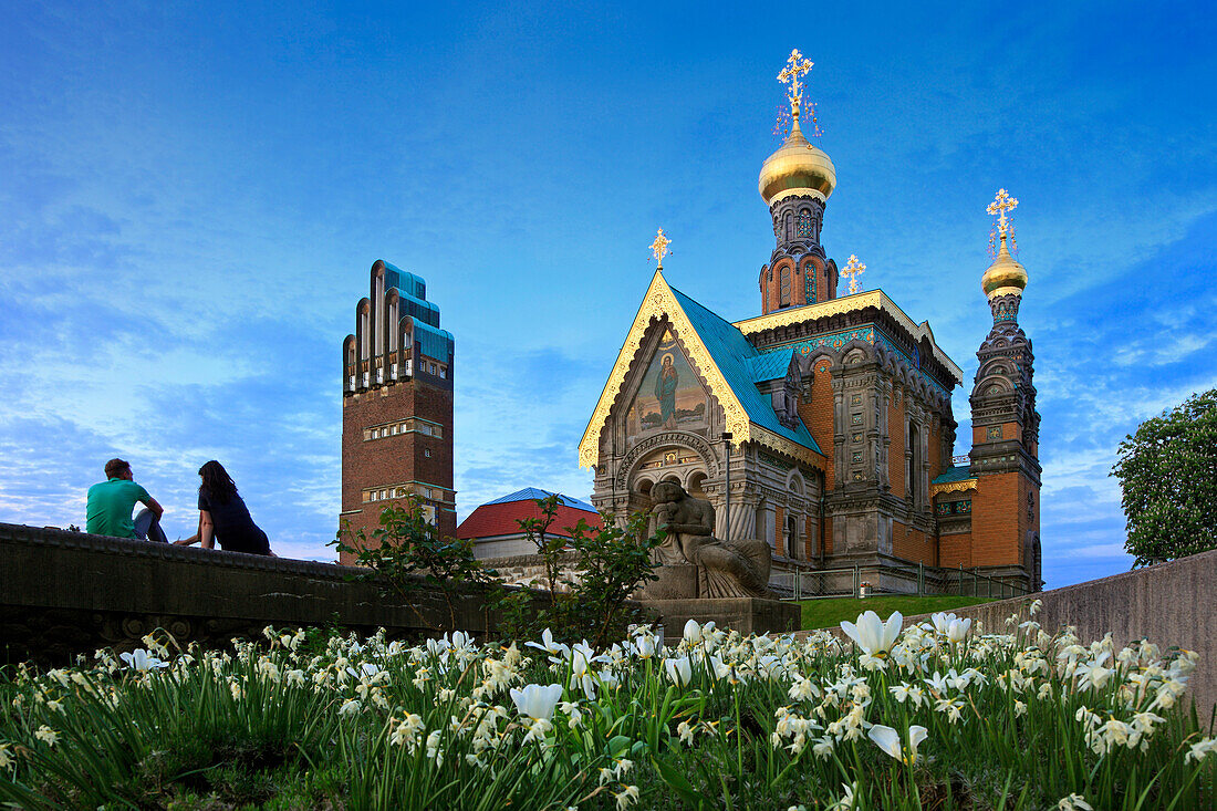 Russian Chapel at Mathildenhoehe, Darmstadt, Hessische Bergstrasse, Hesse, Germany