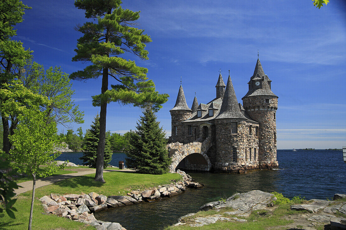 Architecture, the powerhouse, Boldt Castle, 1000 Islands, Saint Lawrence River, New York, USA