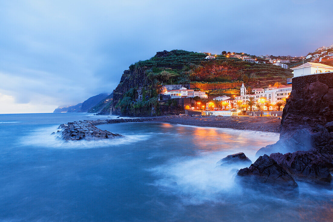 Coastal landscape in the evening light, Ponta do Sol, Madeira, Portugal