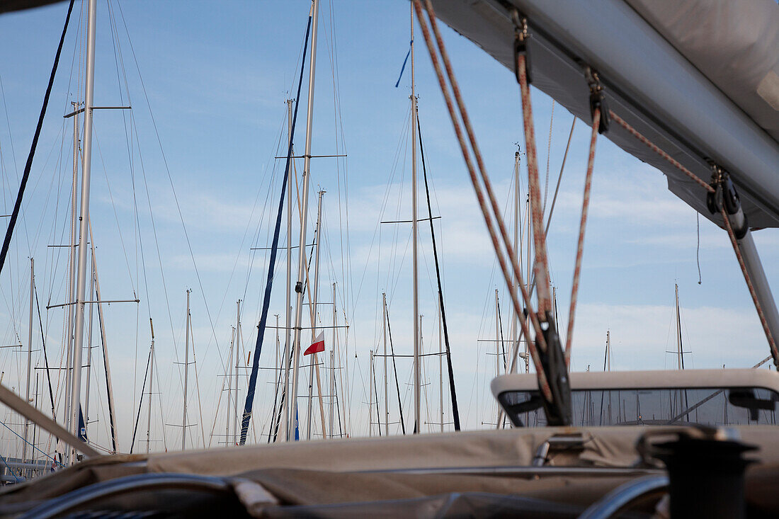 Sailing boats at harbour of Zadar, Croatia, Europe