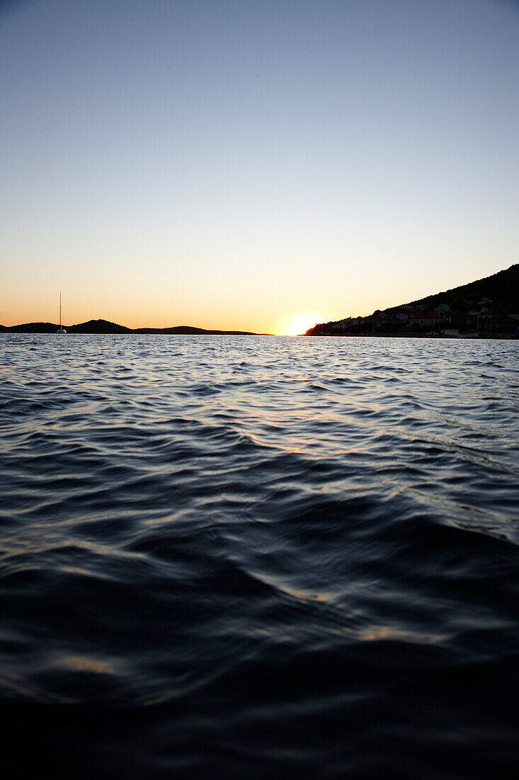 View at Kornati archipelago at sunset, Croatia, Europe