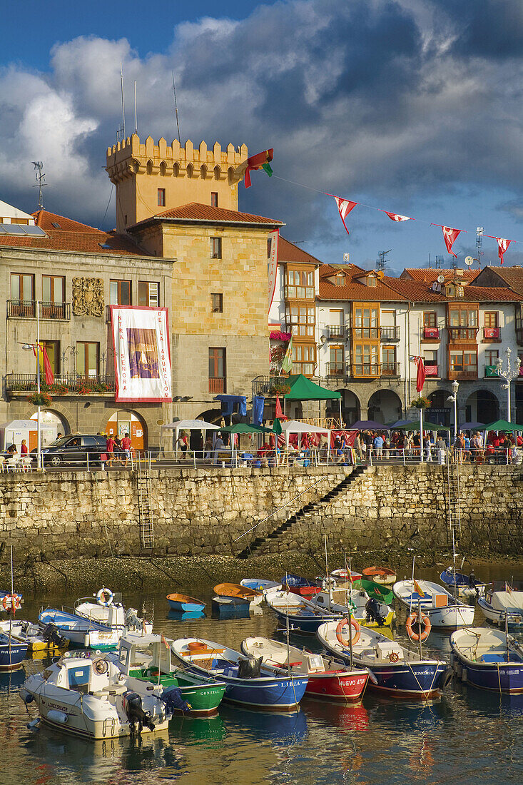 Boats in the port of Castro Urdiales, Cantabria, Spain