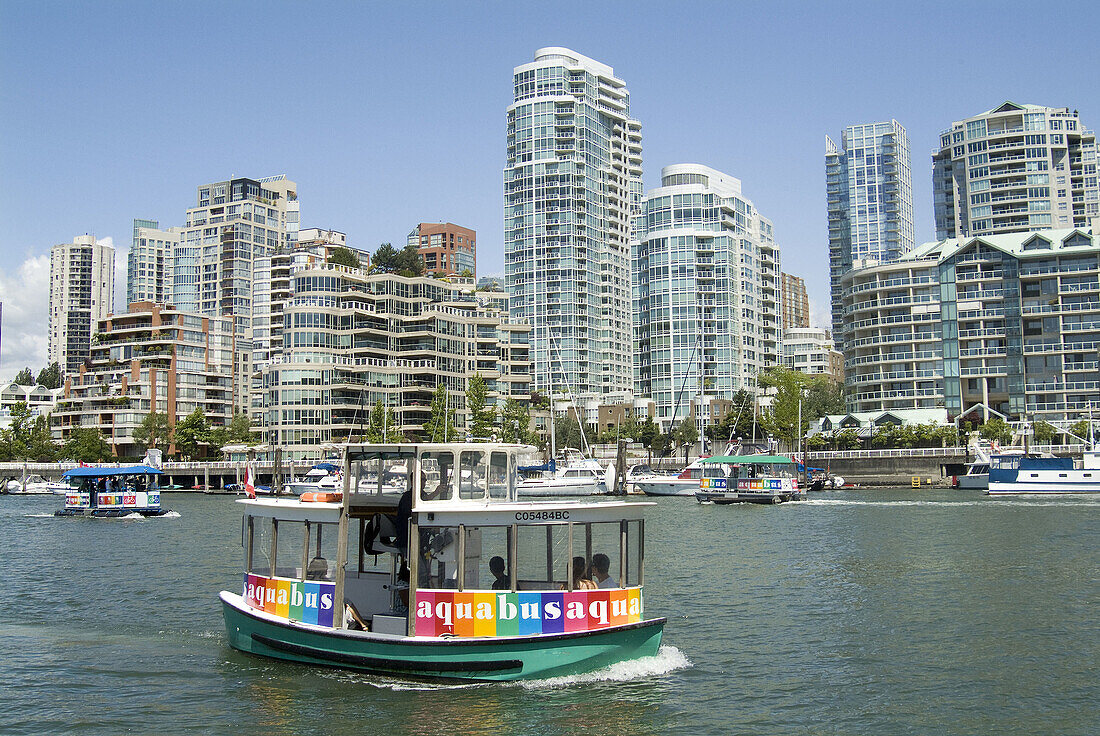 passenger ferry on False Creek, near Granville Island, Vancouver, BC, Canada