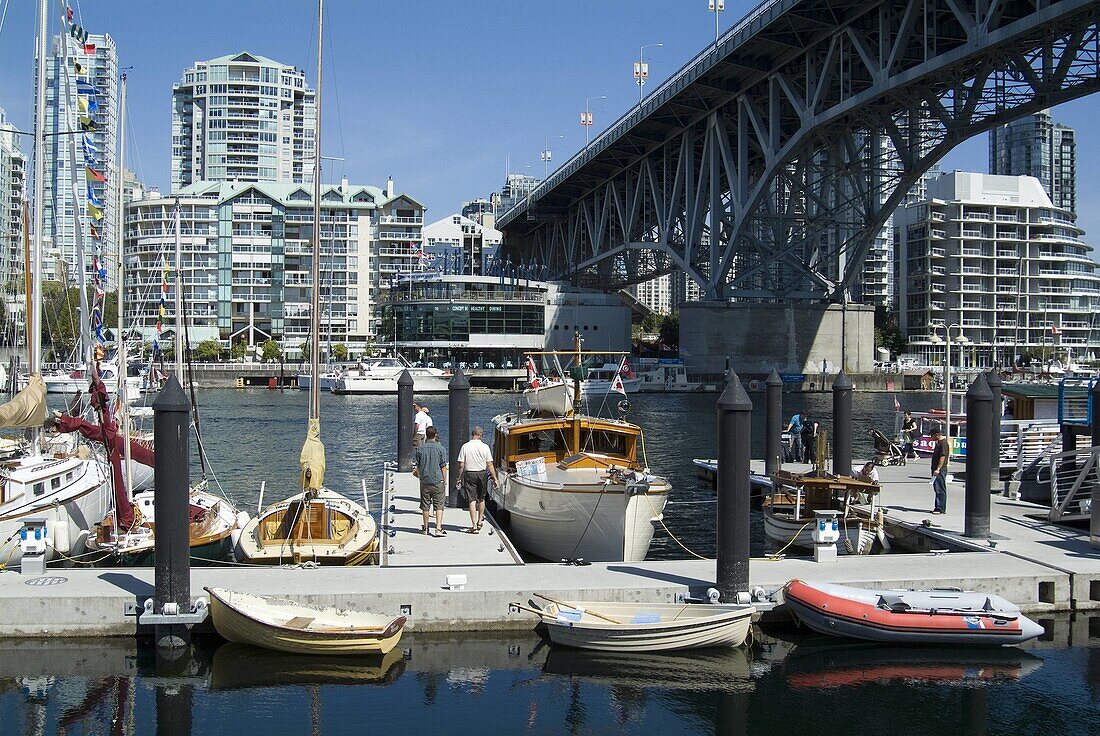 marina at Granville Island, under Granville Street Bridge, Vancouver, BC, Canada