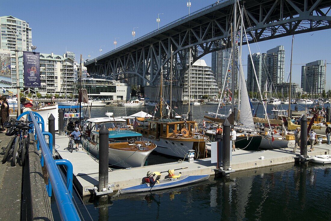 boats in marina at Granville Island, Vancouver, BC, Canada