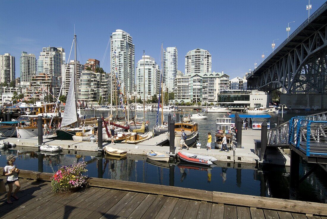 boats in marina at Granville Island, Vancouver, BC, Canada