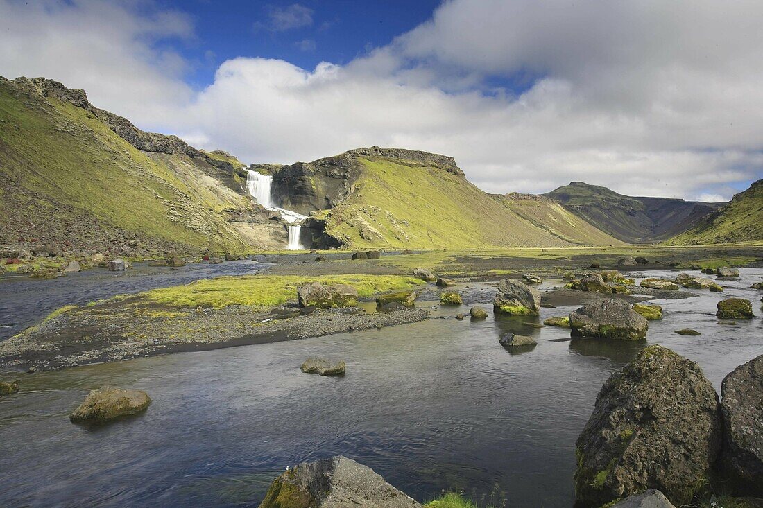 Ofaerufoss Waterfall, Eldgja, Iceland